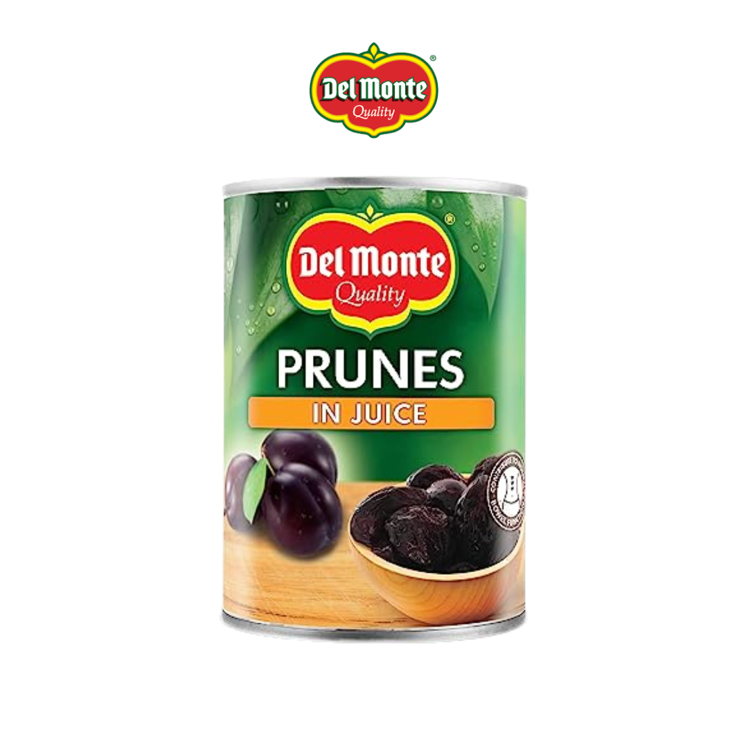 Can of Del Monte prunes in juice