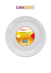 Cater Gold Reusable 7" Plastic Plate 20 Pack