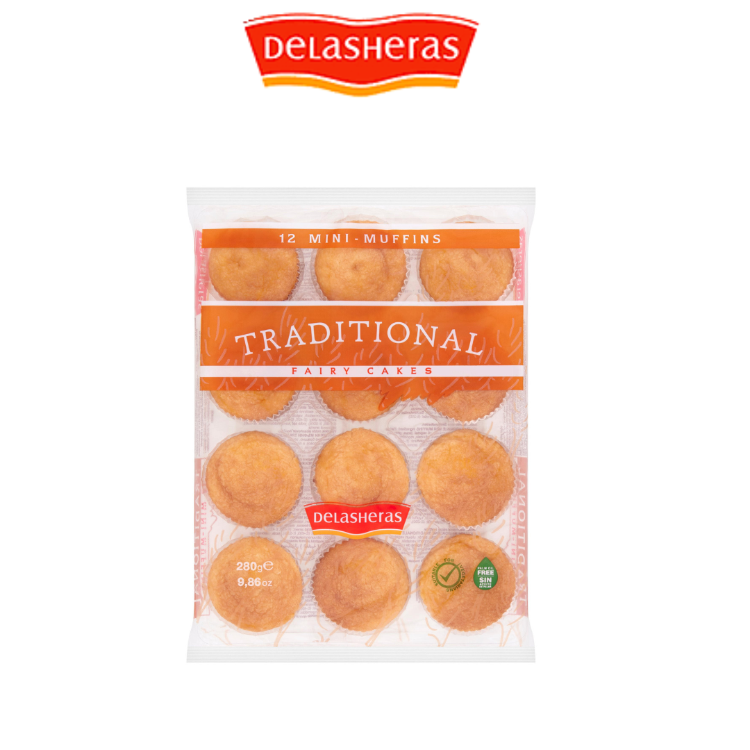 Delasheras Traditional Fairy Cakes – 12 Mini-Muffins – 280g