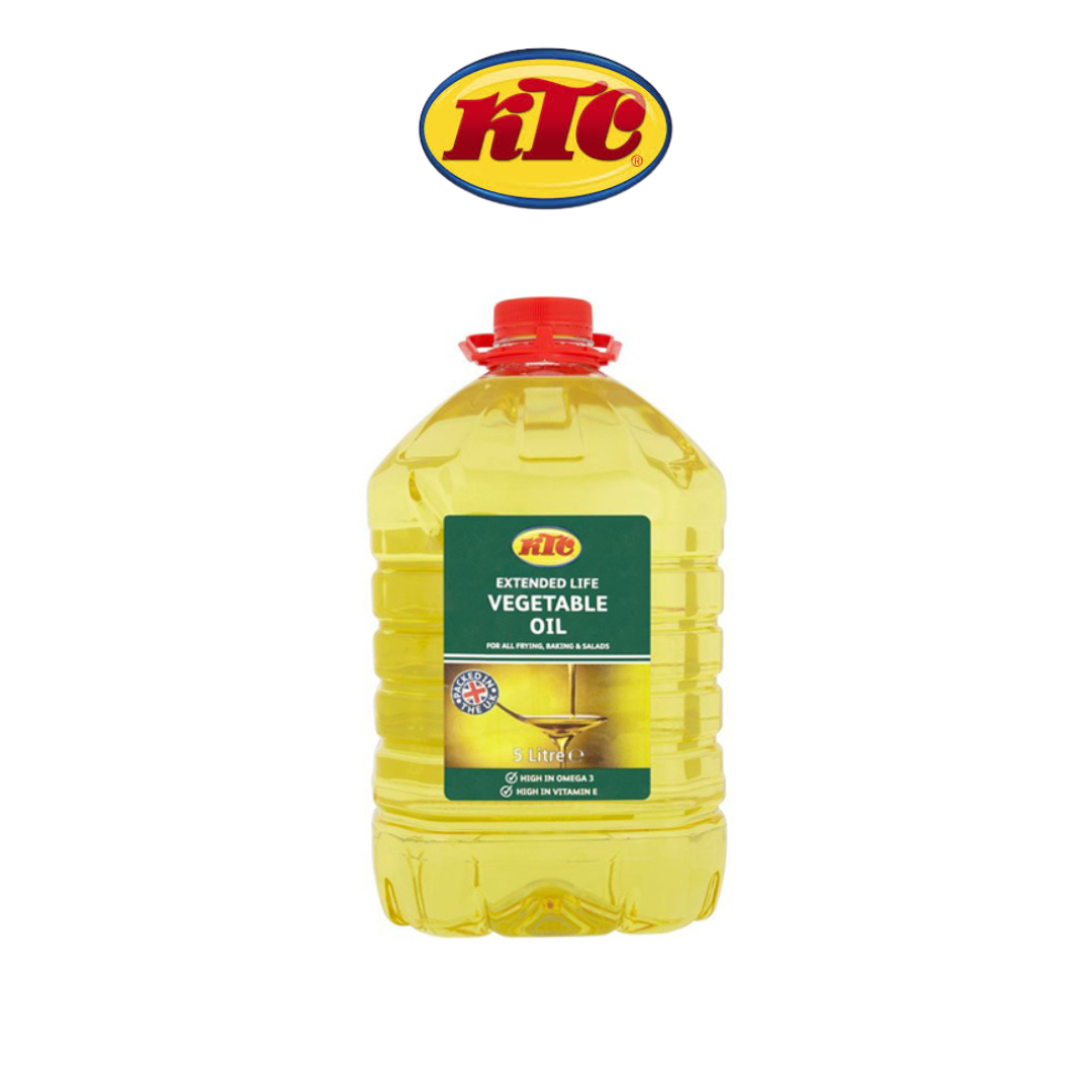 KTC extended life vegetable oil bottle on a white background