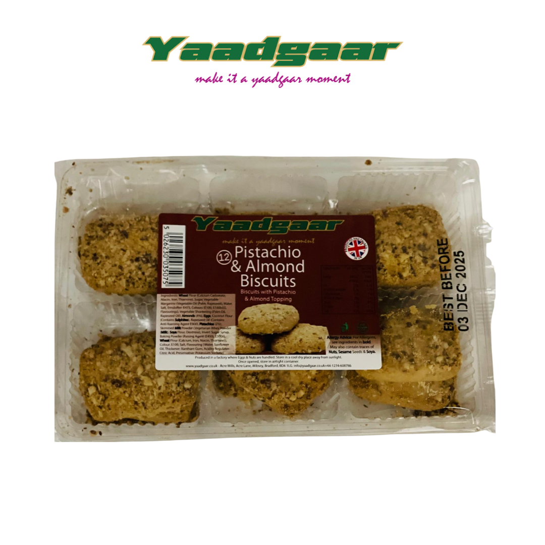 Yaadgaar Pistachio & Almond Biscuits – 12pcs
