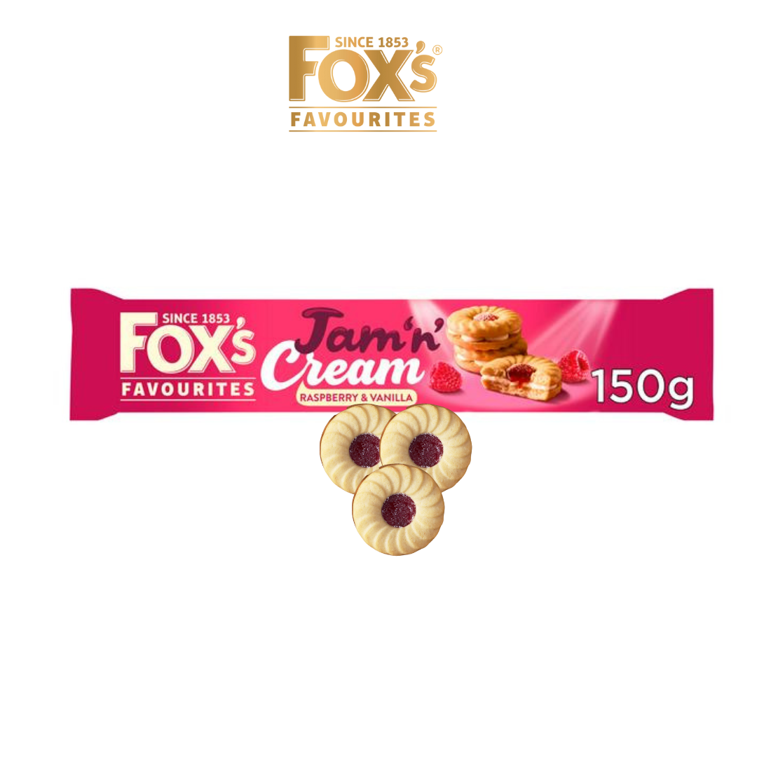 Fox's Jam 'n' Cream Raspberry and Vanilla Biscuits – 150g
