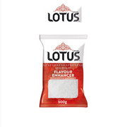 Lotus brand flavor enhancer packet on a white background