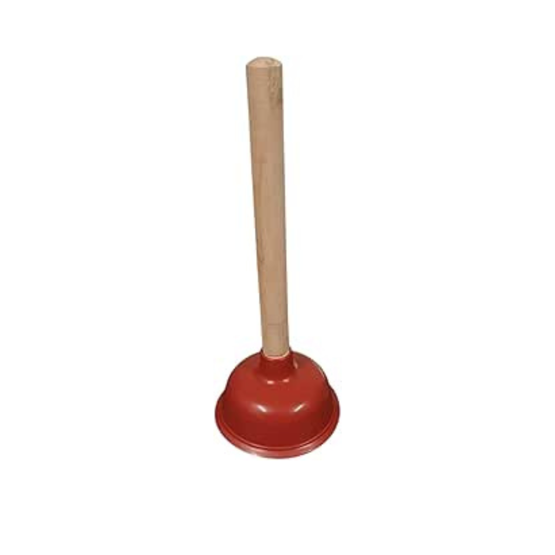 Heavy-Duty Rubber Plunger with Wooden Handle
