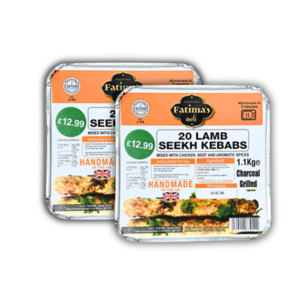 Fatima’s 20  Seekh Kebabs 1.1kg (Lamb, Chicken) - Autumn Offers