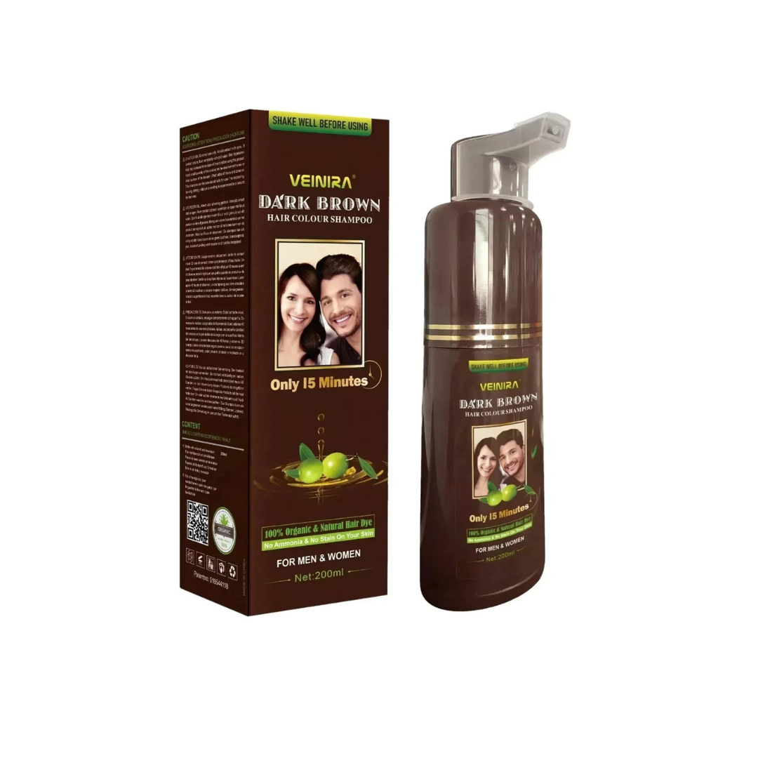 VEINIRA Dark Brown Hair Colour Shampoo 200ml