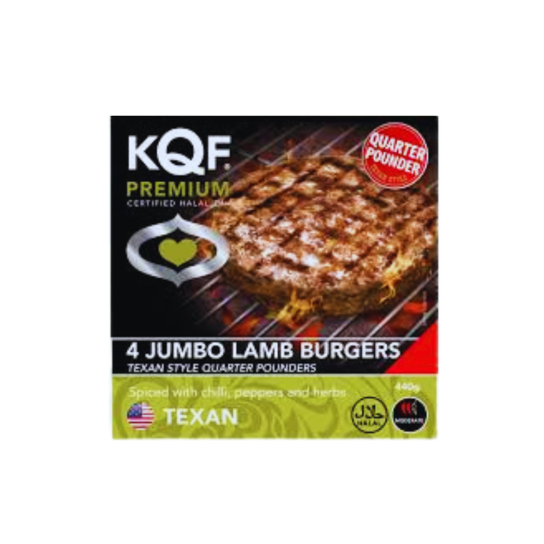 KQF 4 Jumbo Texan Quarter Pounder Lamb Burgers