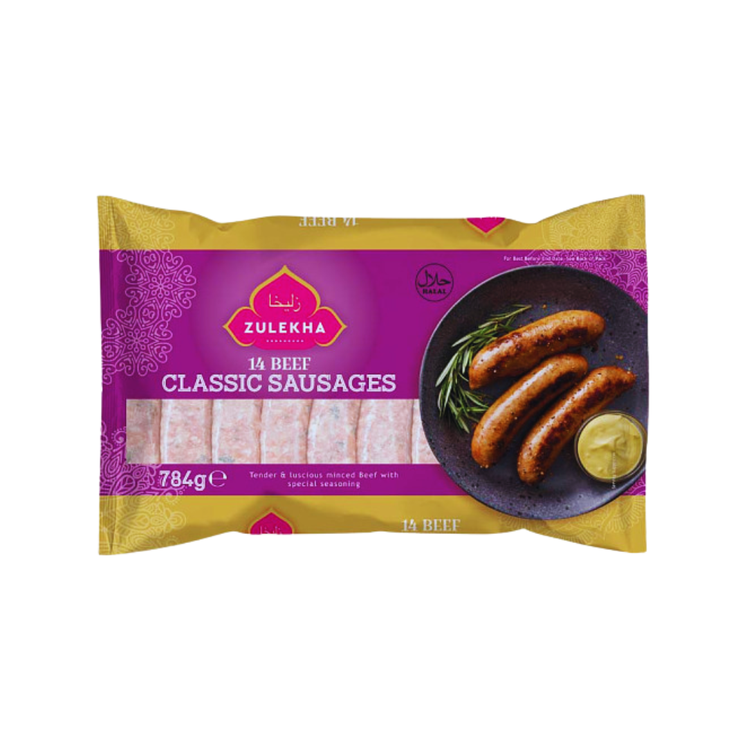 Zulekha 14 Beef Classic Sausages 784g