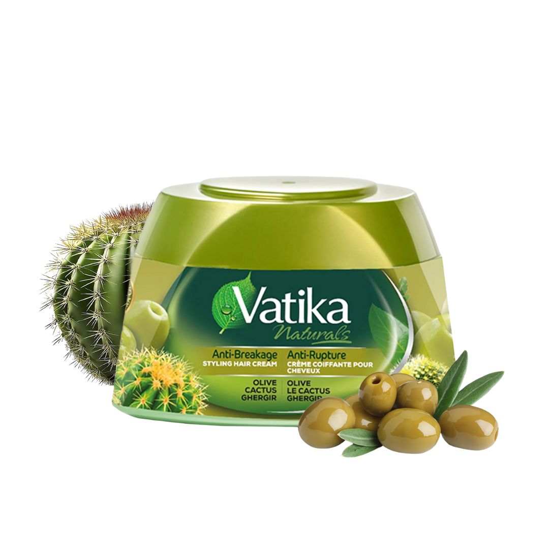 Vatika Naturals Anti-Breakage Hair Cream (210ml) – Infused with Olive, Cactus & Ghergir