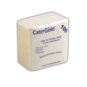Cater Gold White Napkins 30x 30cm 100Pk