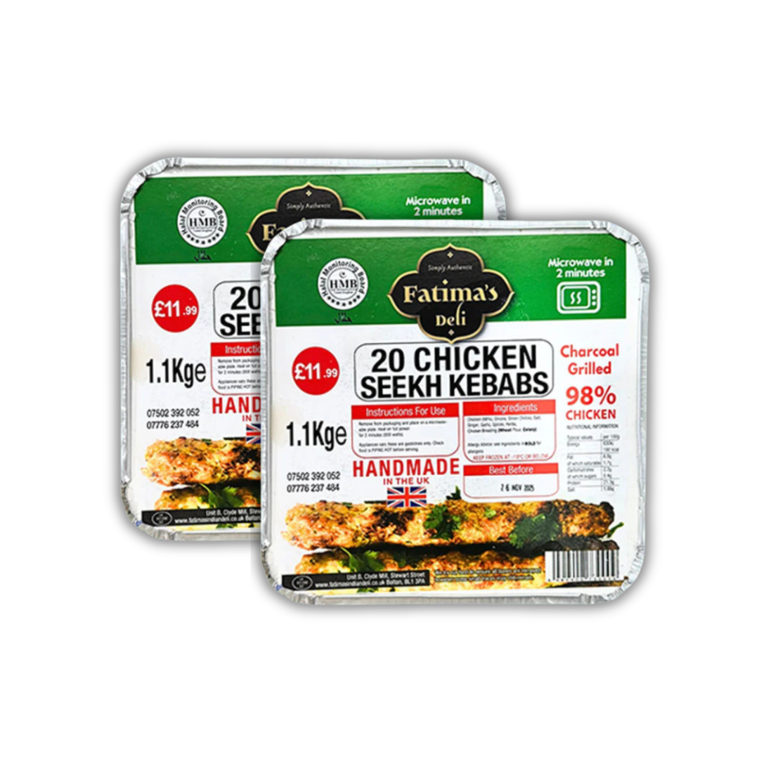 Fatima’s 20  Seekh Kebabs 1.1kg (Lamb, Chicken) - Autumn Offers
