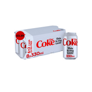 Diet Coke 8 x 330ml Cans (6 + 2 x 330ml Extra Free)