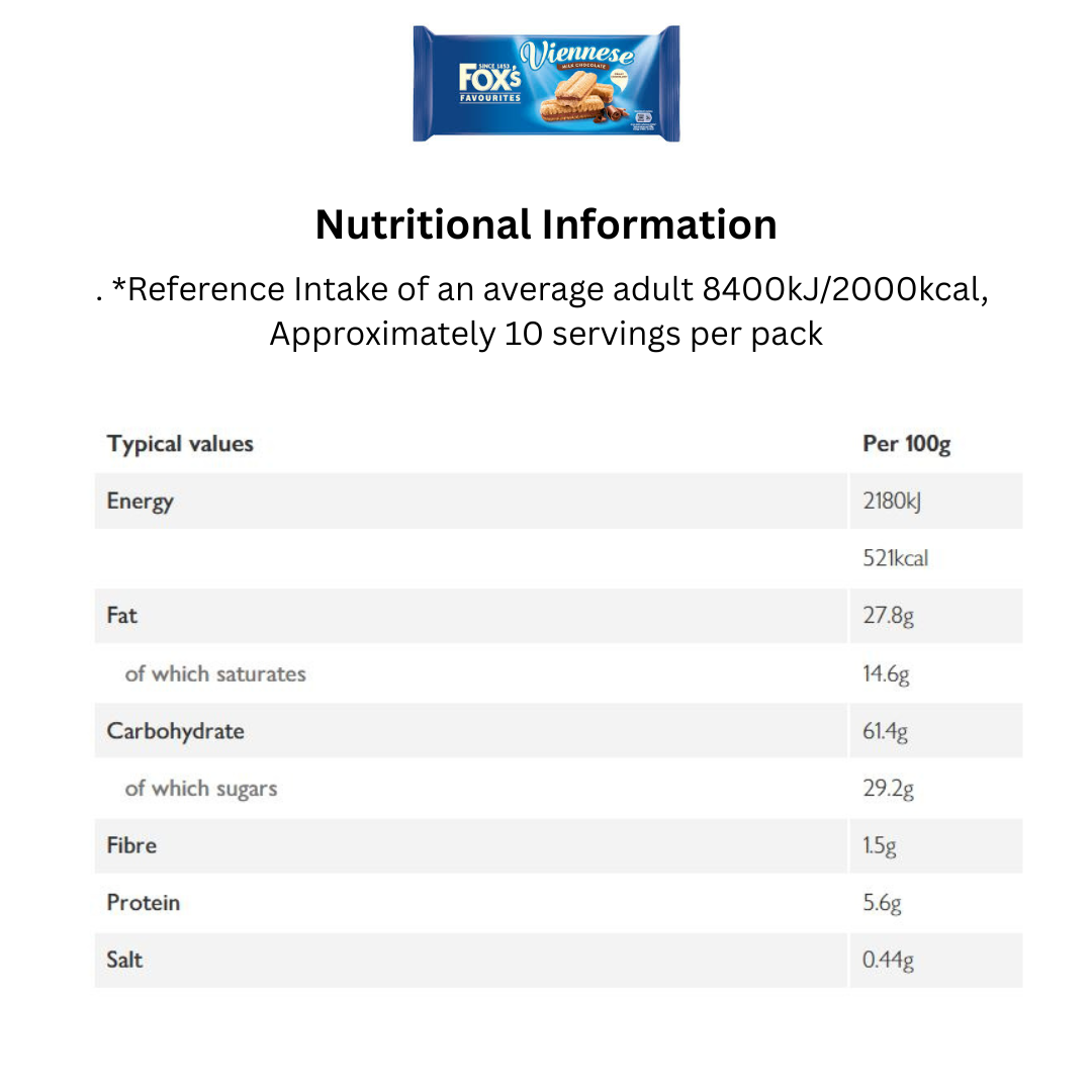 Fox's Viennese Milk Chocolate - 120g