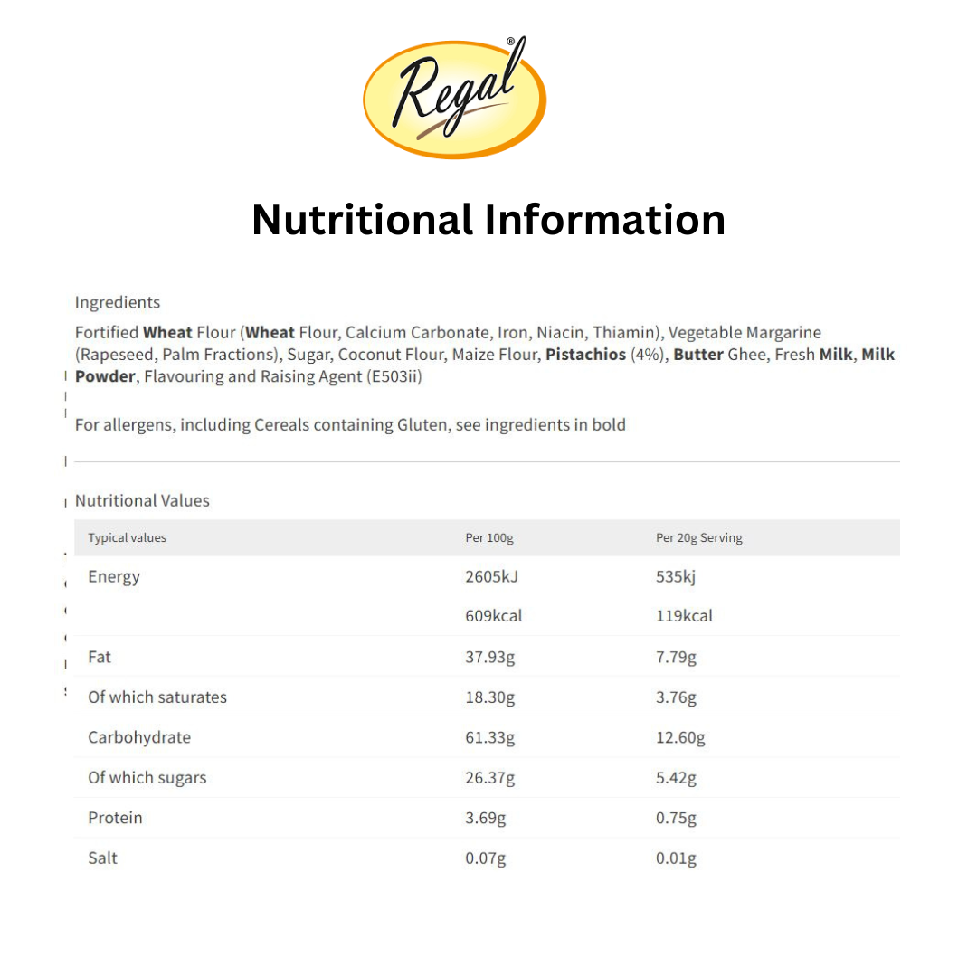 Regal Bakery Pistachio Cookies – 12pcs, 200g
