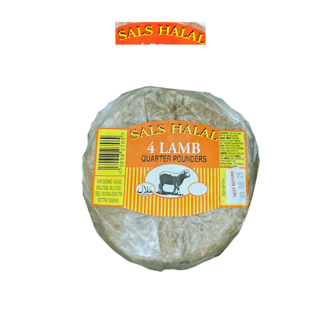 Sals Halal Lamb Quarter Pounders (500 g, Pack of 4)