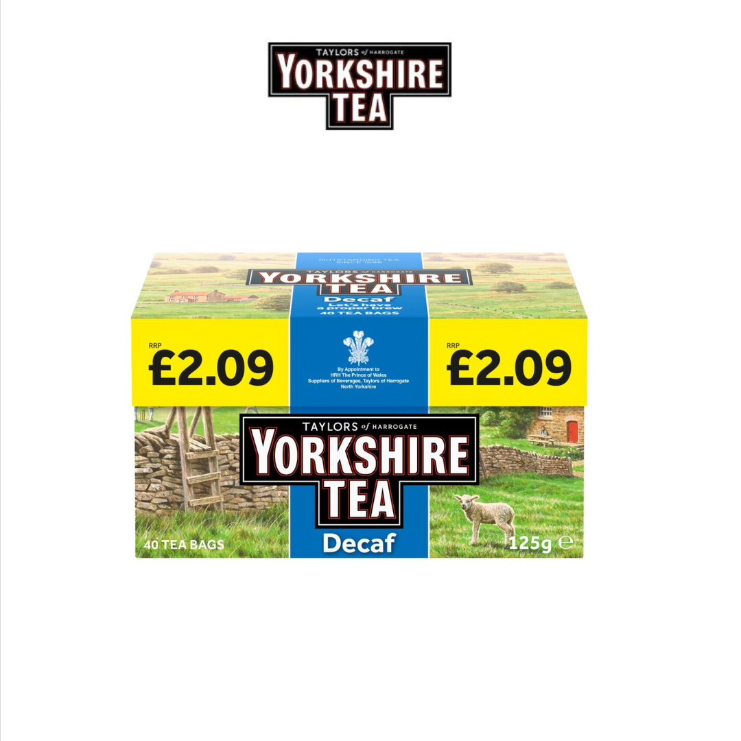 Taylors of Harrogate Yorkshire Tea Decaf – 40 Tea Bags (125g)