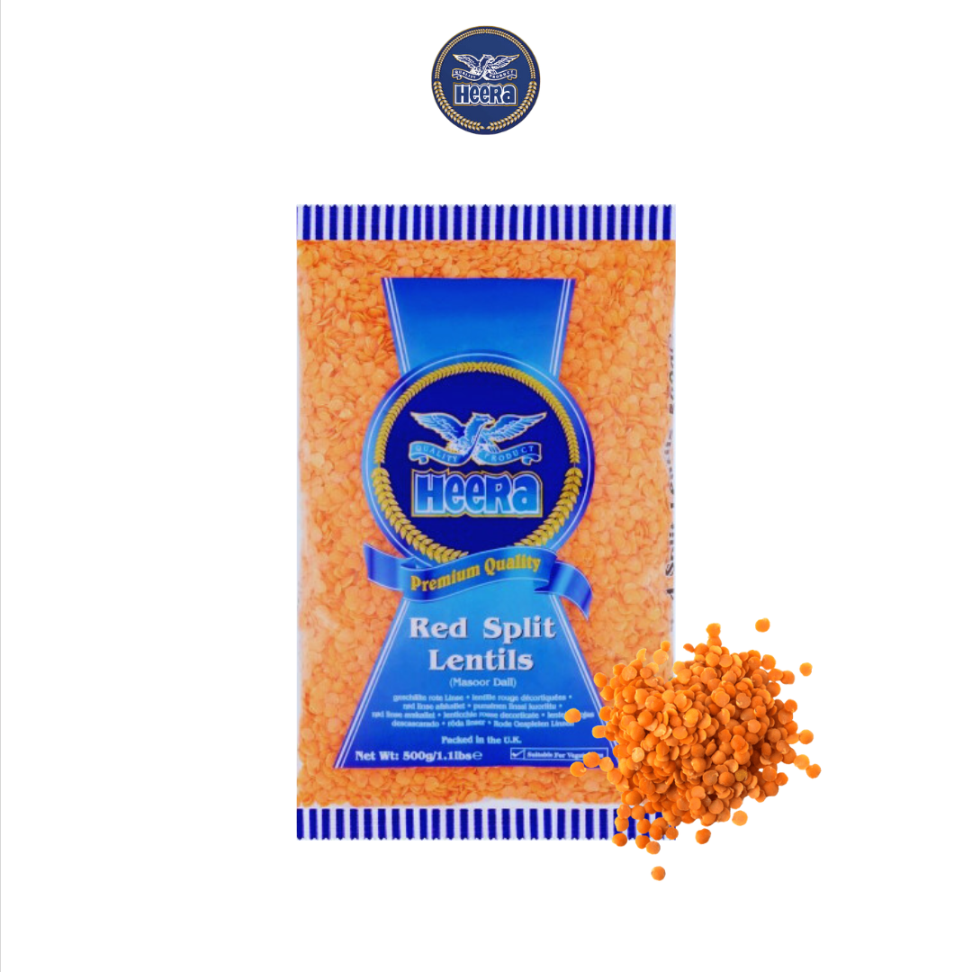 Heera Red Split Lentils - 500g & 2kg Options | Masoor Dal
