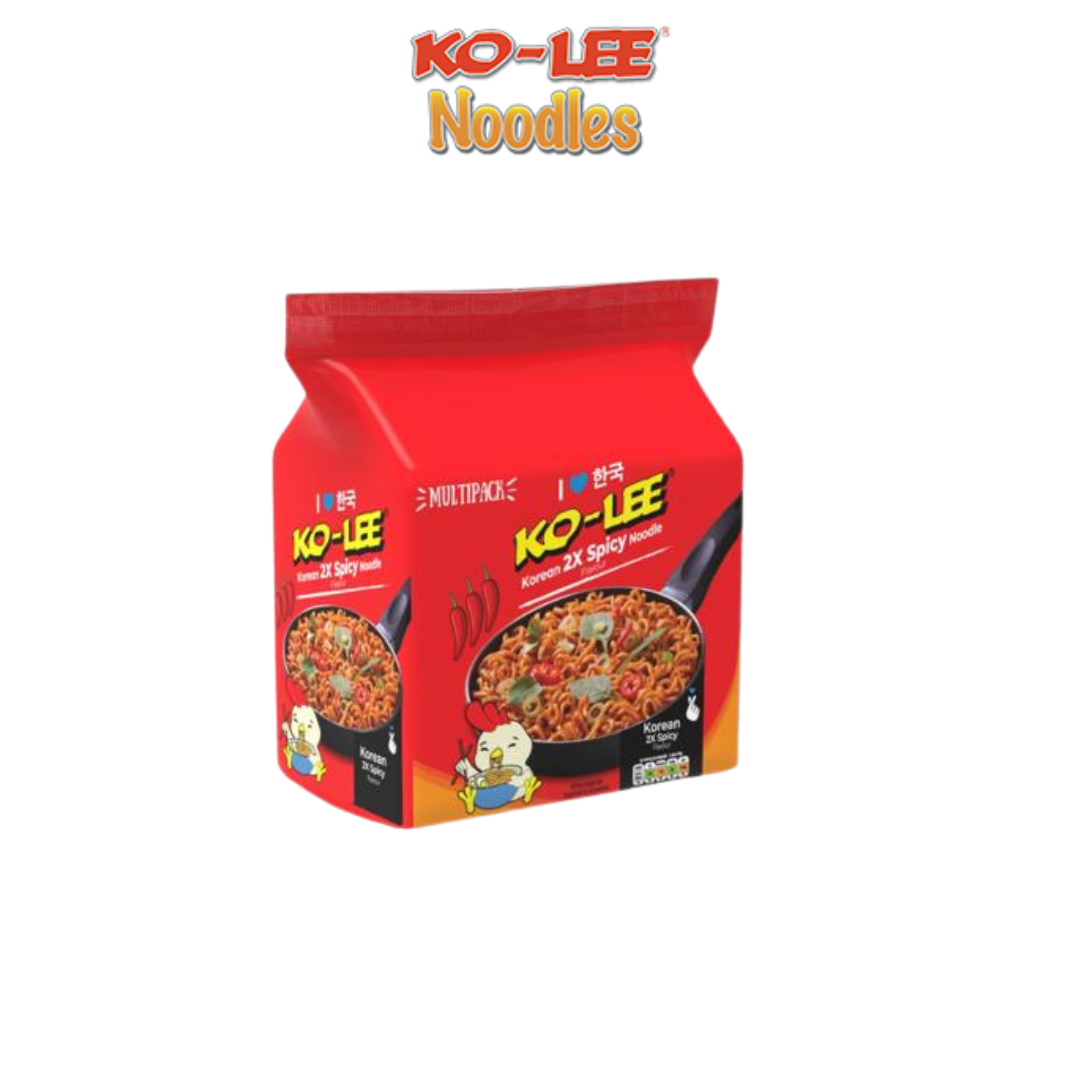 KO-LEE Korean 2x Spicy Flavour Noodles   - 70g Pack of 4