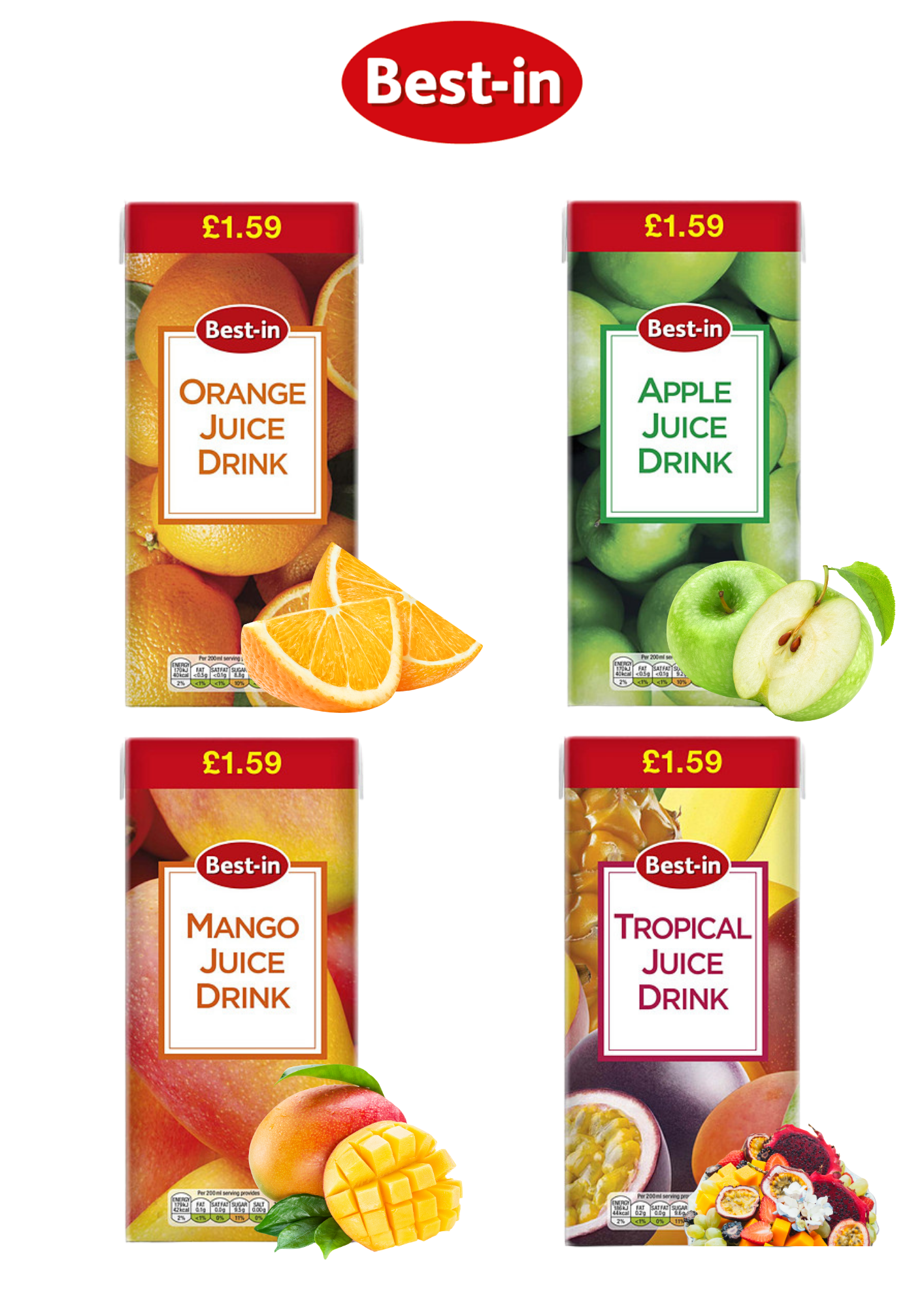 Best-in Juice Drink 1L – Apple | Mango | Tropical | Orange