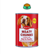 Best-in Meaty Chunks Dog Food in Gravy with Beef & Poultry  400g