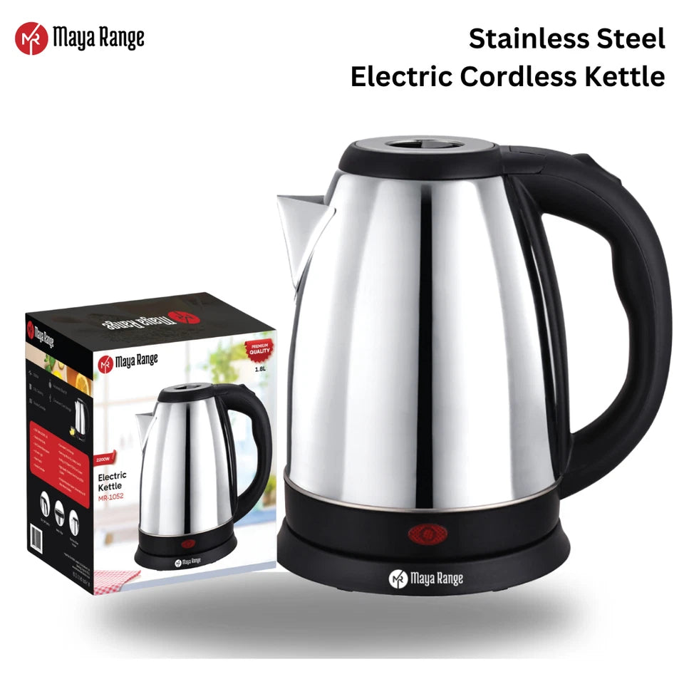 Maya Range 1.8L Stainless Steel Electric Cordless Kettle 2200W