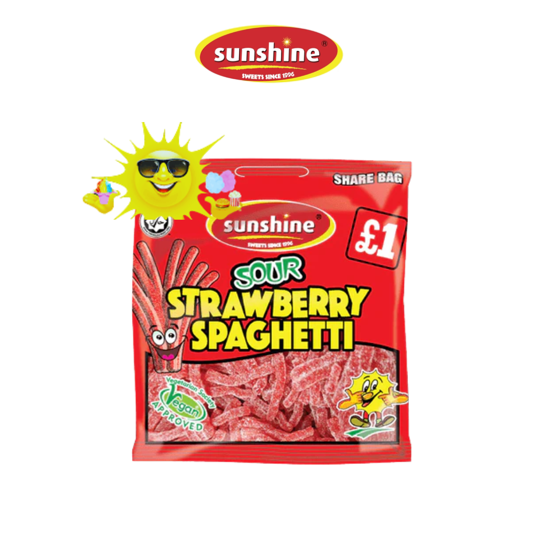 Sunshine Sour Strawberry Spaghetti 120g