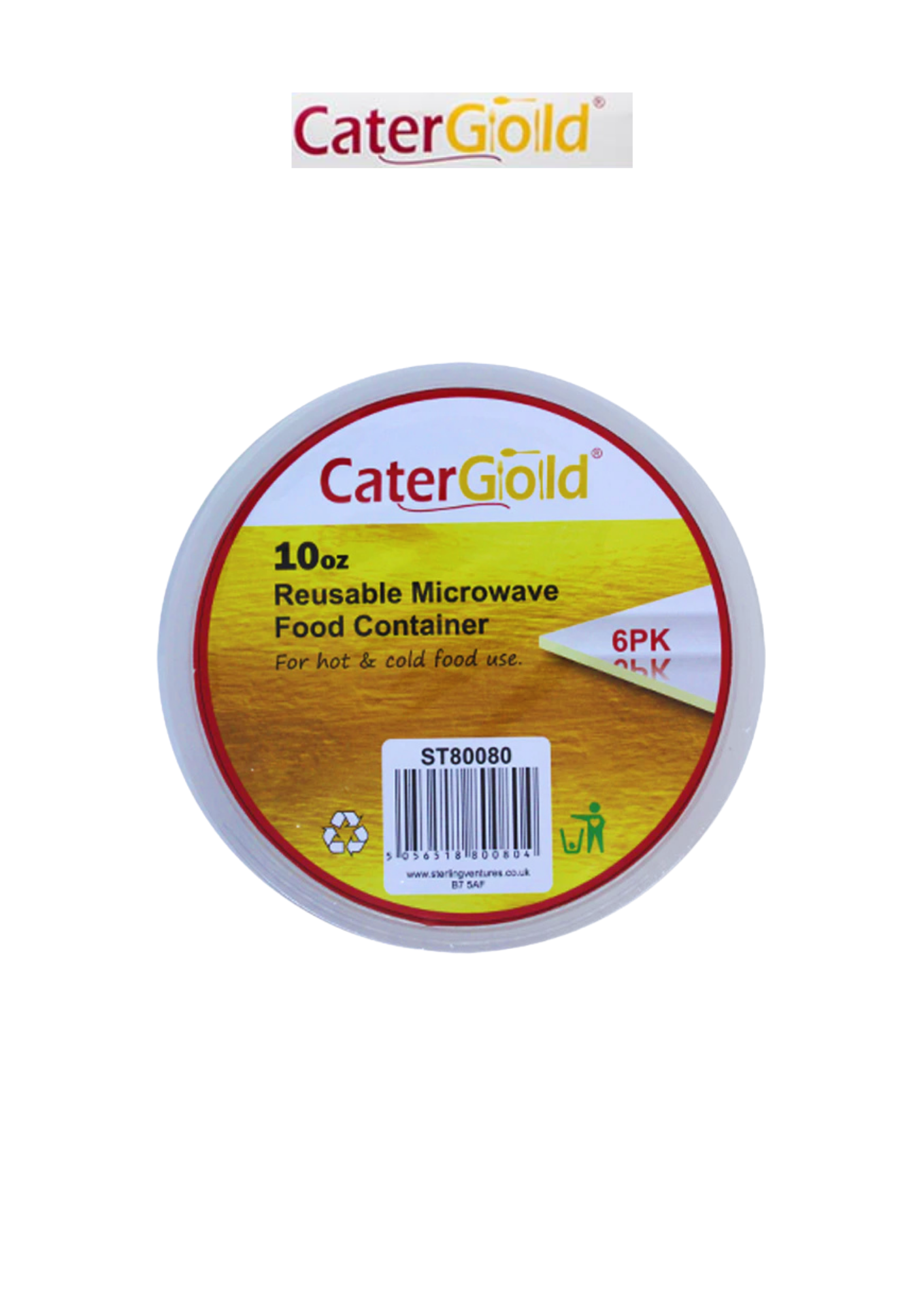 CaterGold reusable microwave food container 10oz 6pack