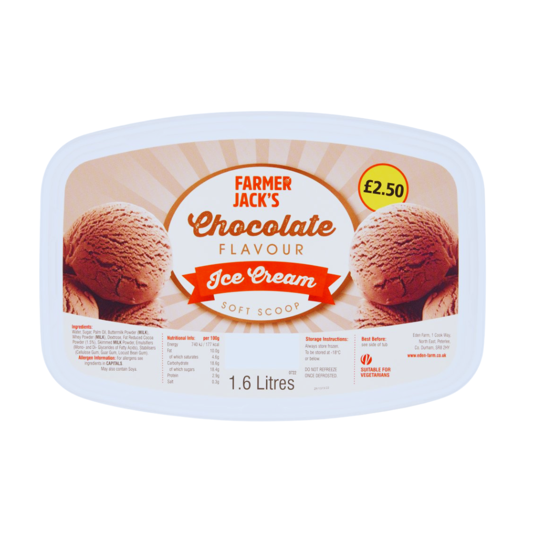 Farmer Jack's Chocolate Flavour Ice Cream 1.6 Litres