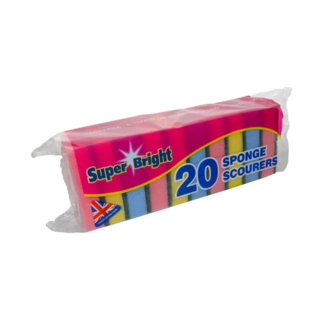 Super Bright Sponge Scourer 20pk