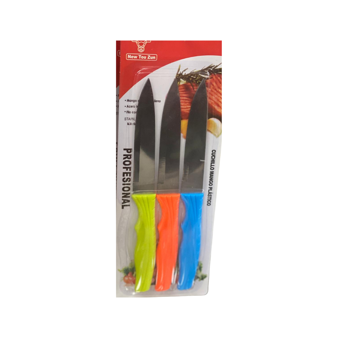 Cuchillo Mango Plastico Professional 3 Knives