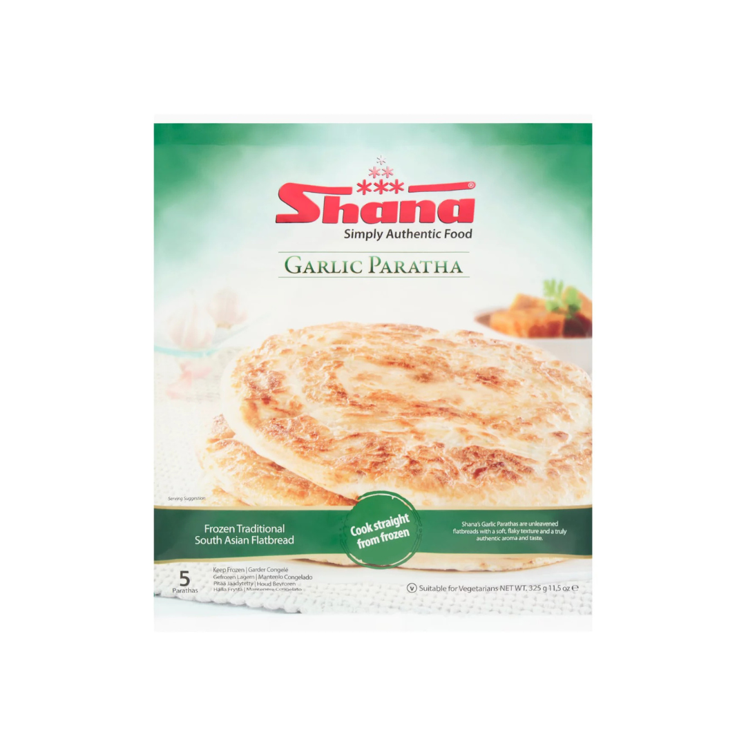 Shana 5 Pack Garlic Paratha 325g