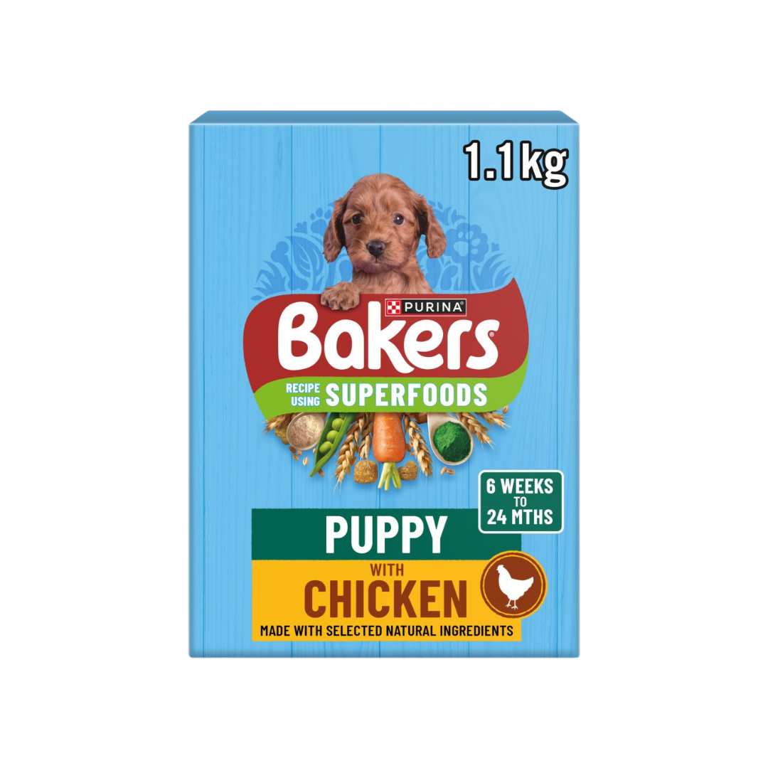 BAKERS Superfoods Puppy Chicken with Vegetables Dry Dog Food 1.1kg