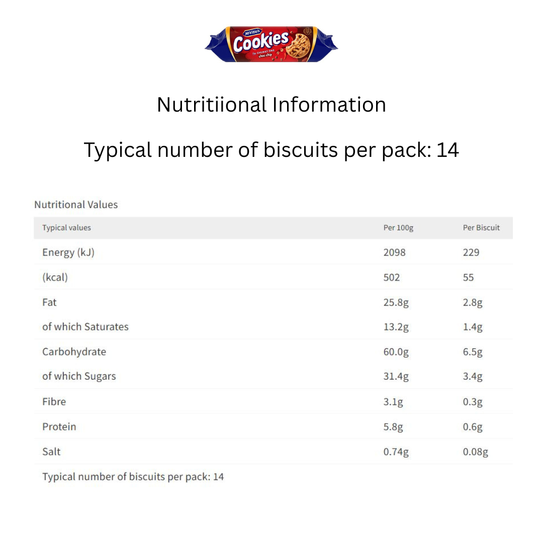 McVitie's Cookies The Chunky One Choc Chip 150g