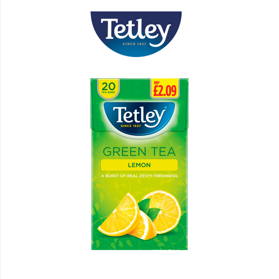 Tetley Lemon Green Tea – 20 Tea Bags (40g)