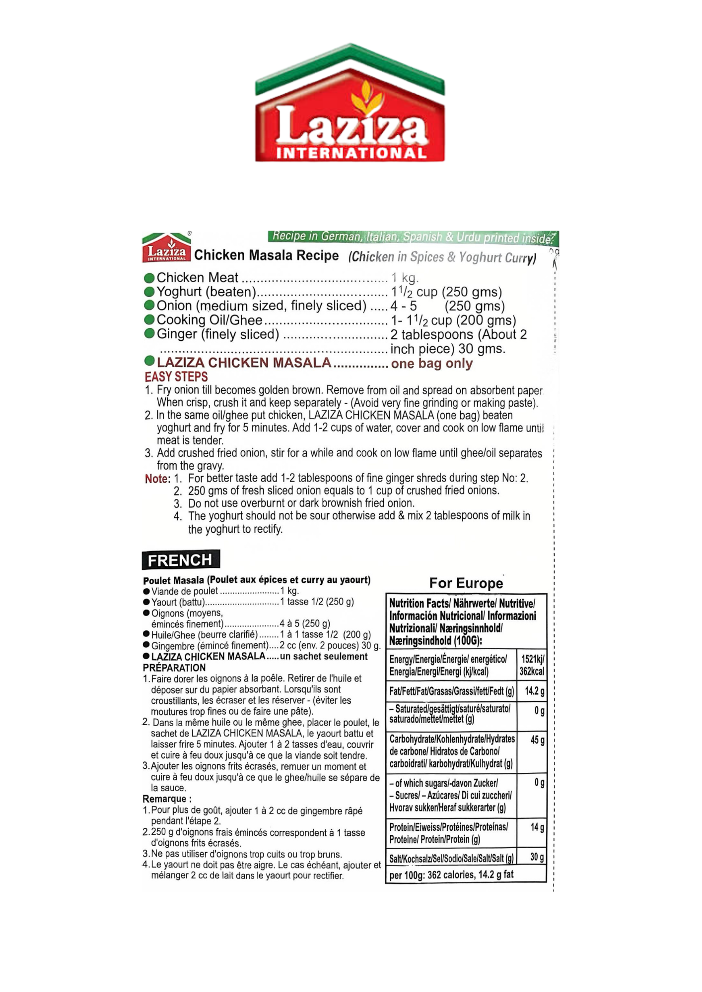 Laziza Chicken Masala