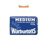 Warburtons Medium Sliced White Bread 400g
