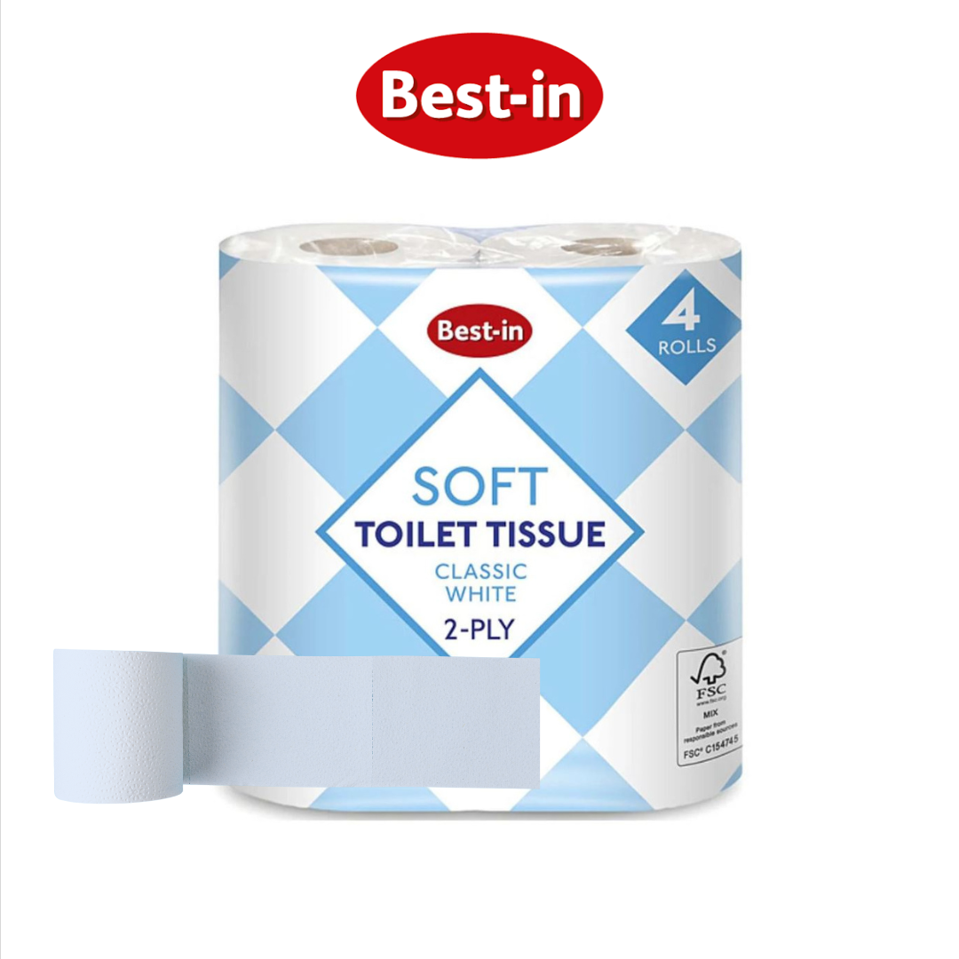 Bestin Soft Toilet Tissue - White 4 Roll Pack