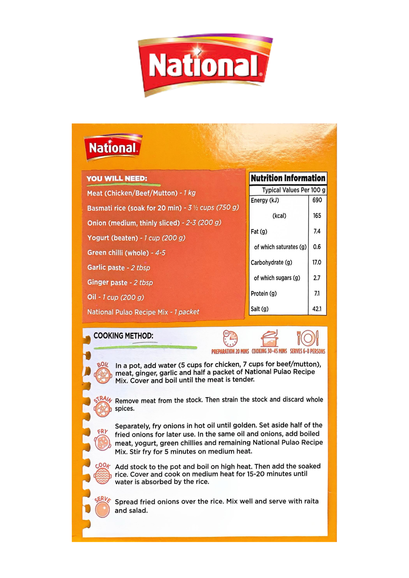 National Pulao Recipe Mix