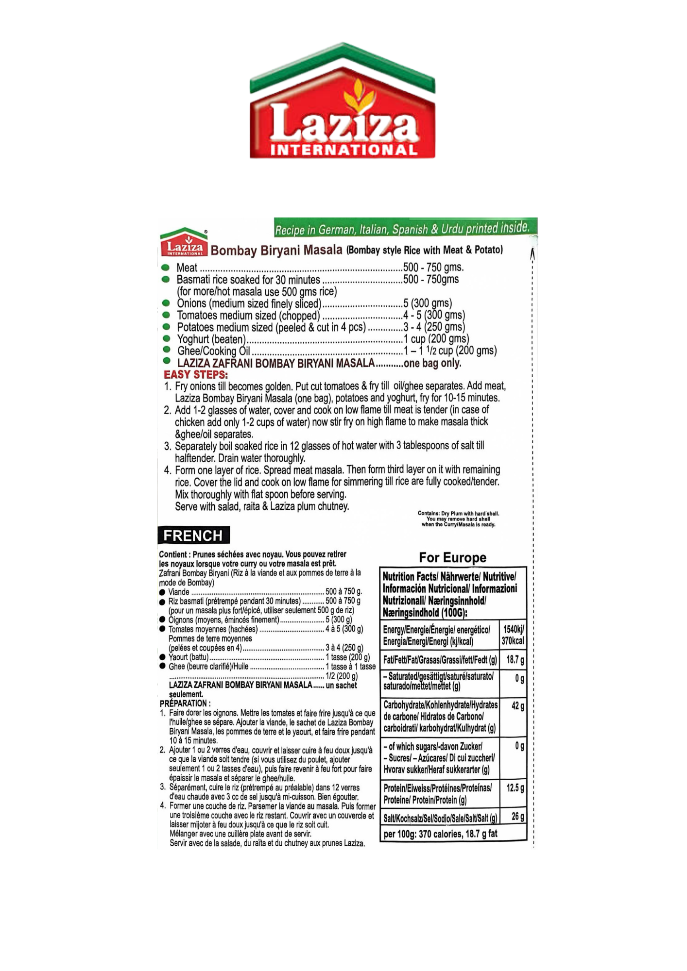 Laziza Zafrani Bombay Biryani Masala