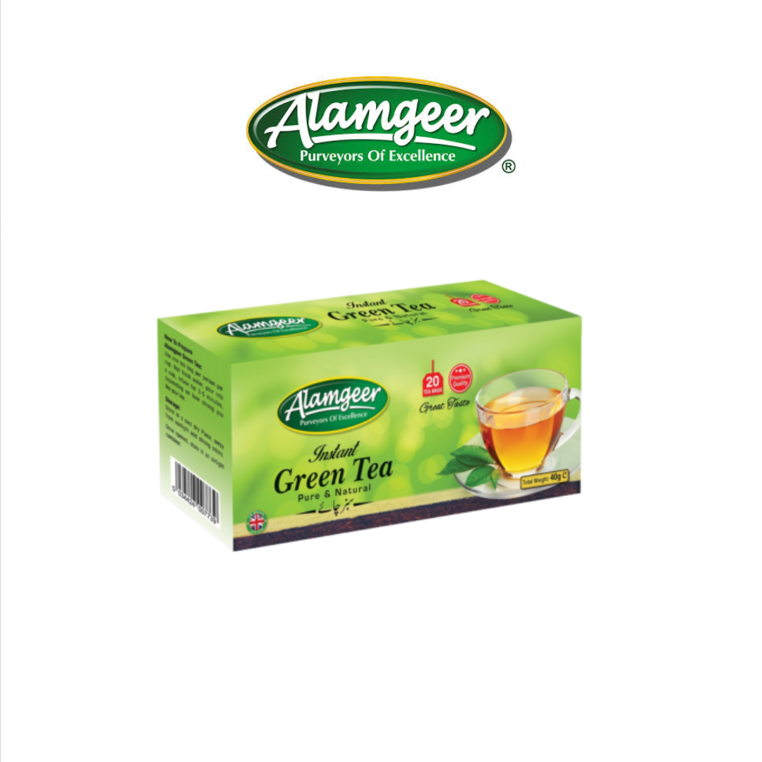 Alamgeer Instant Green Tea – 20 Tea Bags (40g)